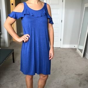 Blue shoulder dress